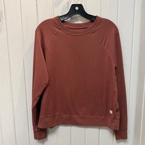 VUORI LONG-SLEEVE HALO CREW ROSEWOOD HEATHER